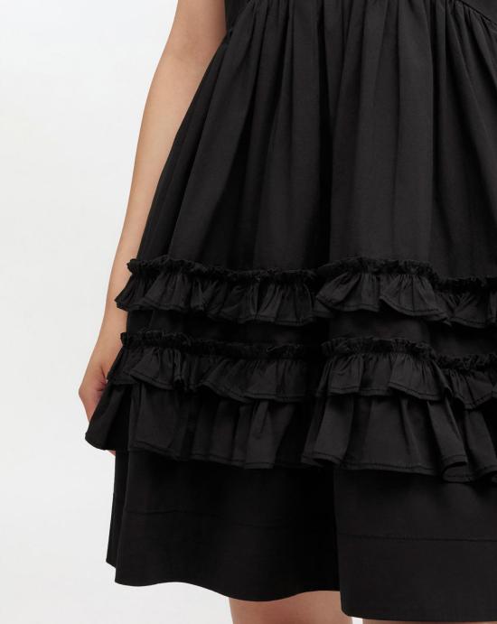 26SS 가니 미디 원피스 A1030207 099 Black - GANNI