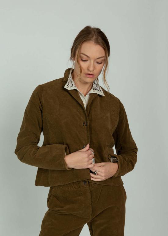  에이치플러스 하노 베셀 자켓 H+ Hannoh Wessel 벨벳 브로니 재킷 토바코