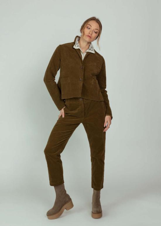  에이치플러스 하노 베셀 자켓 H+ Hannoh Wessel 벨벳 브로니 재킷 토바코 - H+ HANNOH WESSEL