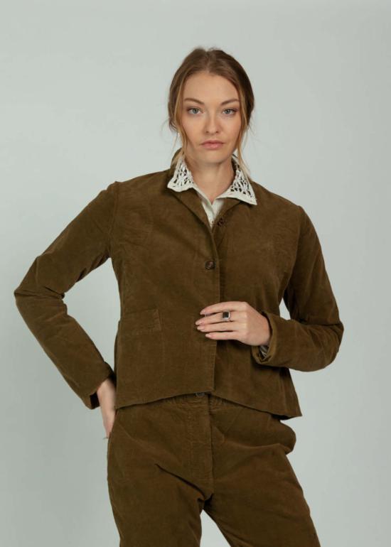  에이치플러스 하노 베셀 자켓 H+ Hannoh Wessel 벨벳 브로니 재킷 토바코 - H+ HANNOH WESSEL