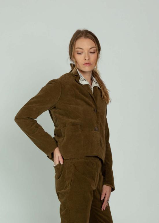  에이치플러스 하노 베셀 자켓 H+ Hannoh Wessel 벨벳 브로니 재킷 토바코 - H+ HANNOH WESSEL