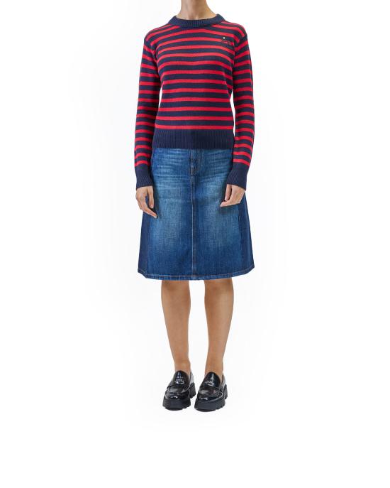 25FW 마크제이콥스 스웨터 2F5RTP003K10 navy red 418 BLU ROSSO - MARC JACOBS