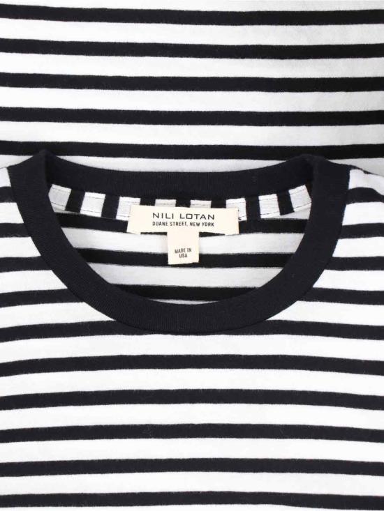 26SS 닐리로탄 반팔 티셔츠 11463 K38 BLACK IVORY STRIPE Black - NILI LOTAN