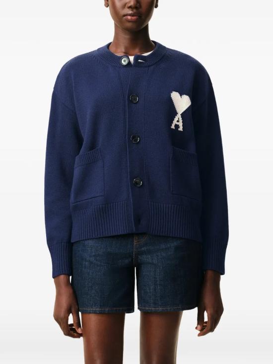 26SS 아미 가디건 UKC381 KN0156A116 Blue - AMI