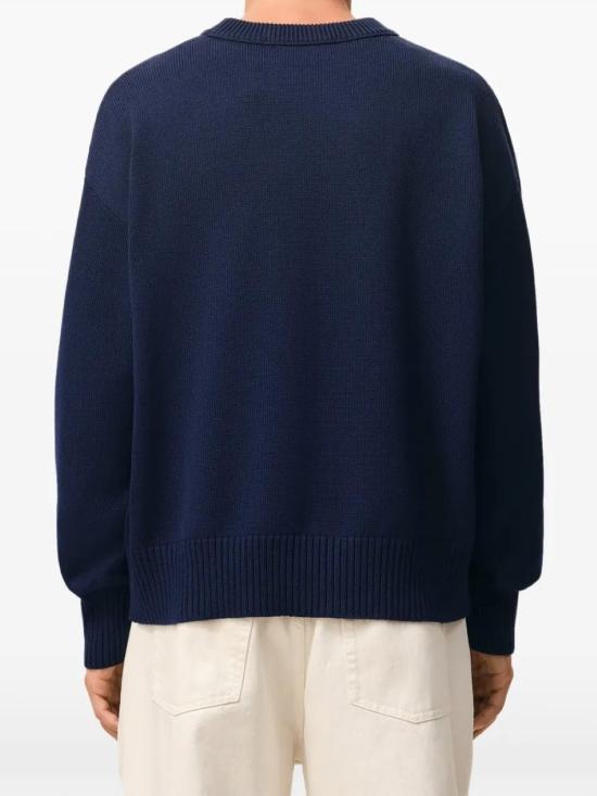 26SS 아미 ADC 울 & 코튼 크루넥 하트 스웨터 UKS859 KN0156A116 Blue - AMI