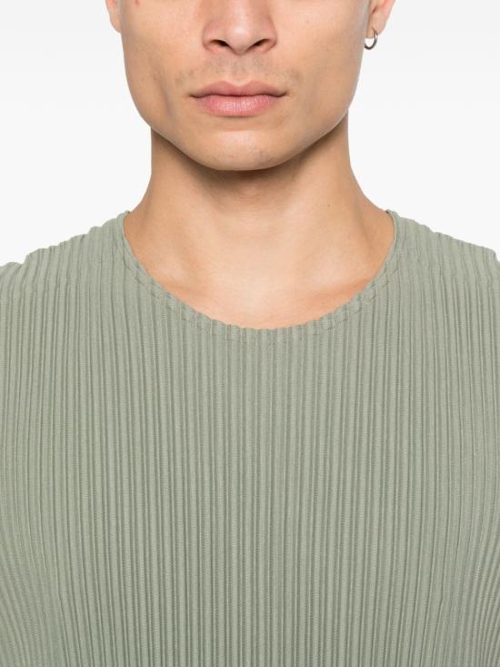 25FW 옴므 플리세 이세이 미야케 민소매 티셔츠 HP58JE157 64 Green - HOMME PLISSE' ISSEY MIYAKE