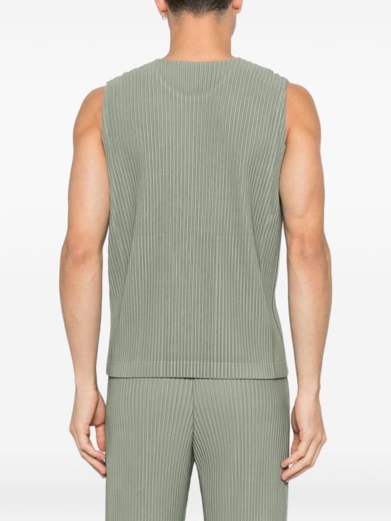 25FW 옴므 플리세 이세이 미야케 민소매 티셔츠 HP58JE157 64 Green - HOMME PLISSE' ISSEY MIYAKE