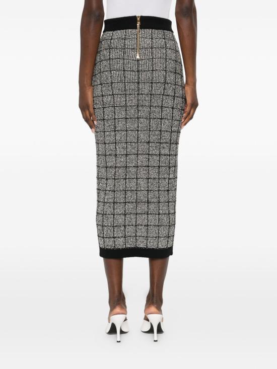 26SS 발망 미디 스커트 GF1LD024 KJ48EER Black - BALMAIN