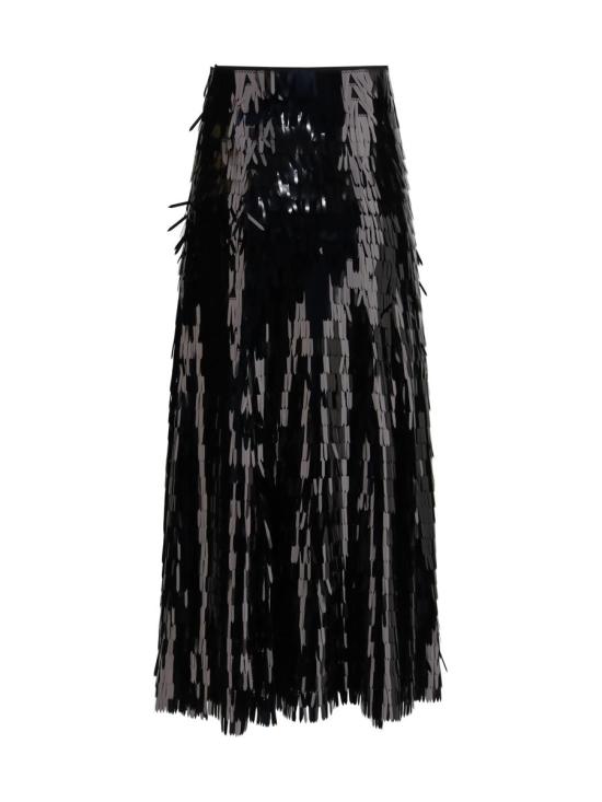 26SS 셀프 포트레이트 롱 스커트 RS26165MSKB BLACK Black - SELF PORTRAIT