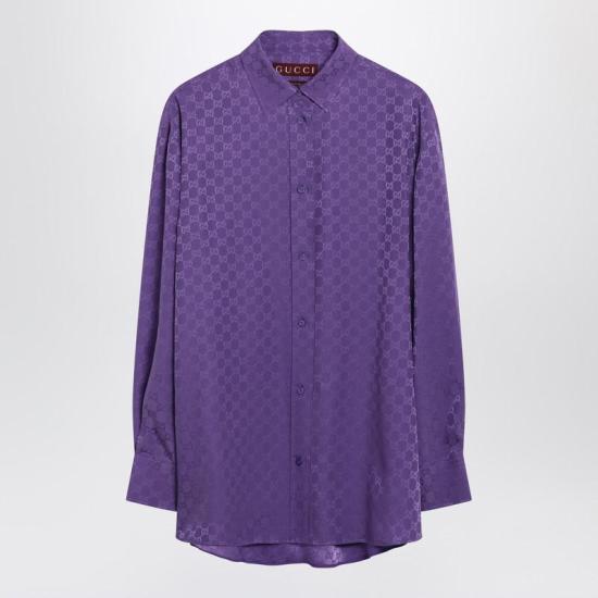 26SS 구찌 모노그램 셔츠 837168Z7ATQ S GUC 5007 PURPLE