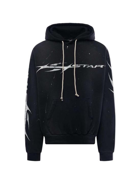  헬스타 긴팔 티셔츠 Hellstar H Star 후드 블랙