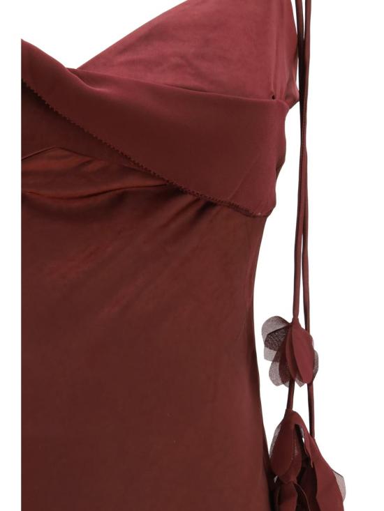 26SS 셀프 포트레이트 롱 원피스 RS26218MBU BURGUNDY Red - SELF PORTRAIT