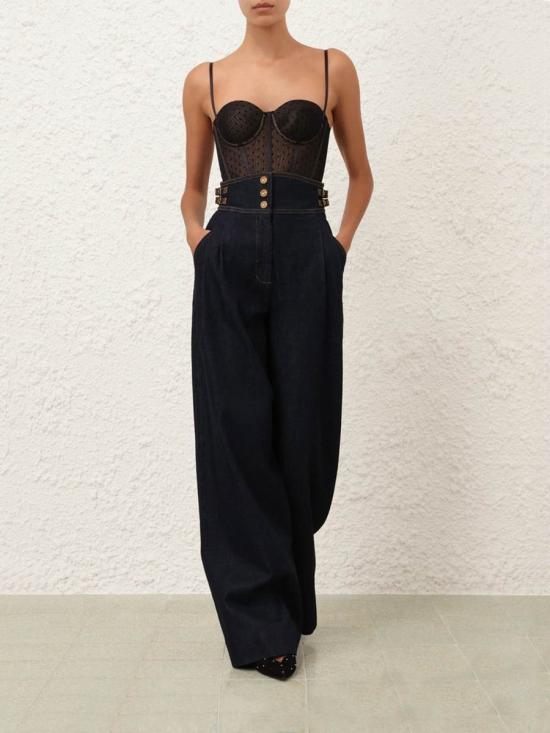 26SS 짐머만 바디수트 티셔츠 7205TC26R BLKBlack - ZIMMERMANN