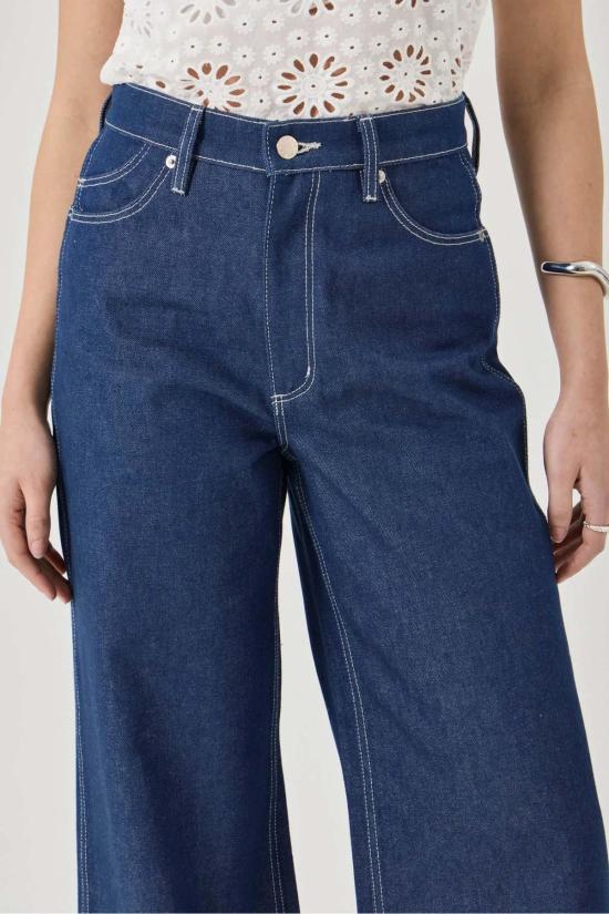  롤라스 데님 팬츠 릴렉스드 세일러 롱 진 마담 블루 - ROLLAS