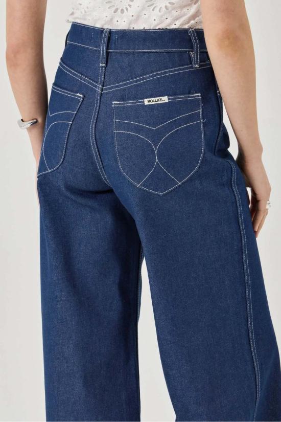  롤라스 데님 팬츠 릴렉스드 세일러 롱 진 마담 블루 - ROLLAS