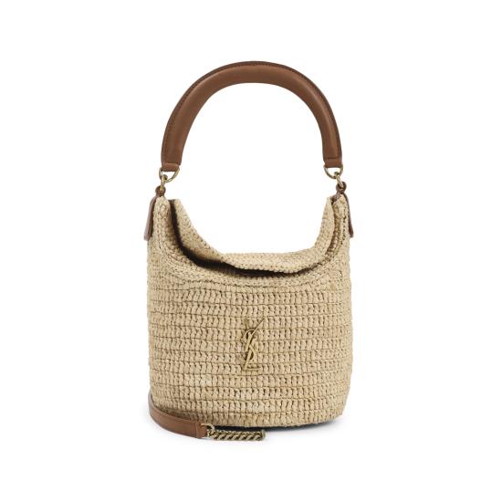 26SS 생로랑 가비 라피아 버킷백 838591 GAAFC 2791 PALE BROWN - SAINT LAURENT