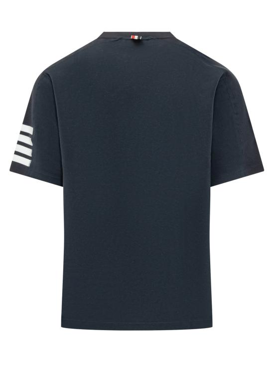 26SS 톰브라운 코튼 4바 숏 슬리브 티 MJS246A07323 415 NAVY - THOM BROWNE
