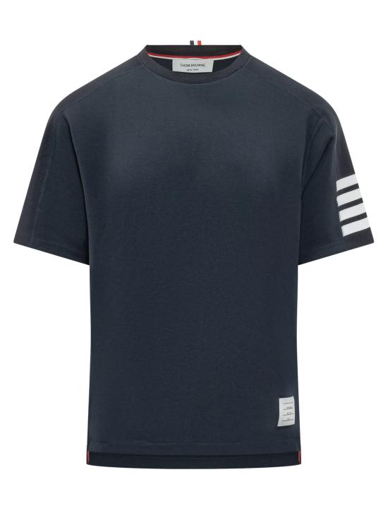 26SS 톰브라운 코튼 4바 숏 슬리브 티 MJS246A07323 415 NAVY