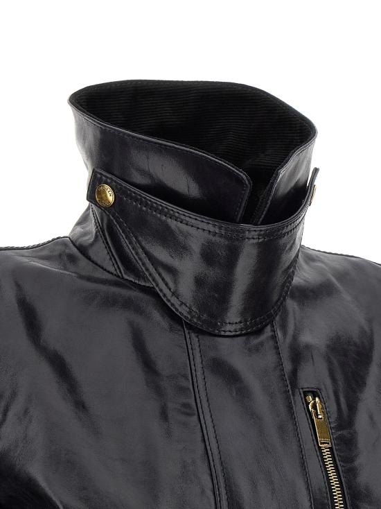 26SS 알렉산더 맥퀸 가죽 자켓 858198Q5AQW4391 Black - ALEXANDER MCQUEEN