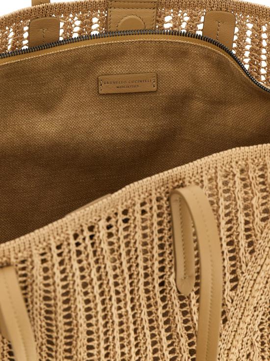 26SS 브루넬로 쿠치넬리 테크노 라피아 BC Duo 백 MB97D2571C802 Beige - BRUNELLO CUCINELLI