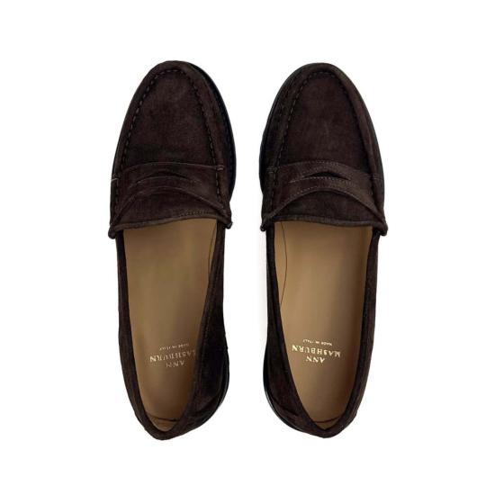  앤 매쉬번 로퍼 러그 솔  초콜릿 스웨이드 - ANN MASHBURN