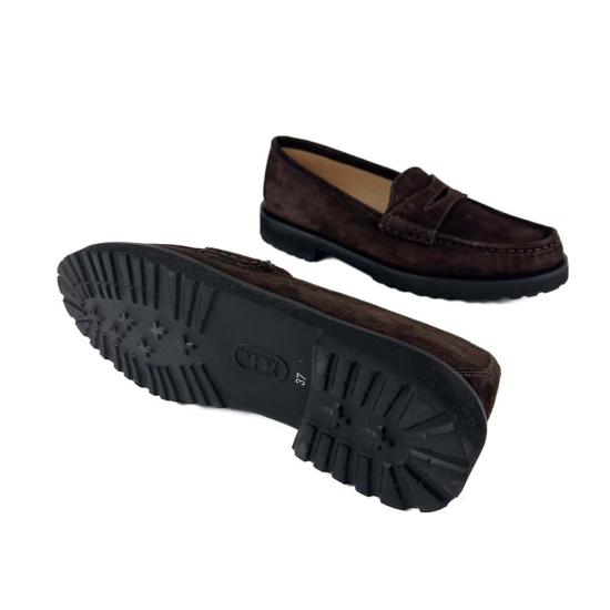  앤 매쉬번 로퍼 러그 솔  초콜릿 스웨이드 - ANN MASHBURN