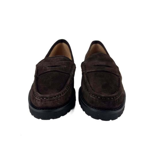  앤 매쉬번 로퍼 러그 솔  초콜릿 스웨이드 - ANN MASHBURN