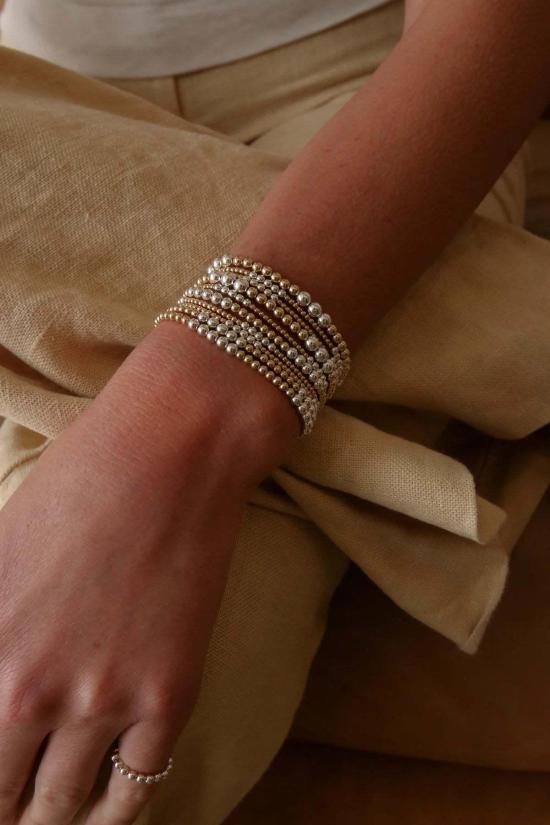  Karen Lazar Design 팔찌 카렌 라자르 디자인 , 3mm 옐로우 골드 필드/4mm 스털링 실버 - OTHER BRANDS