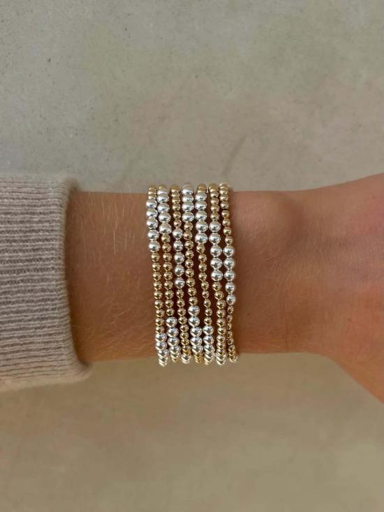  Karen Lazar Design 팔찌 카렌 라자르 디자인 , 3mm 옐로우 골드 필드/4mm 스털링 실버 - OTHER BRANDS