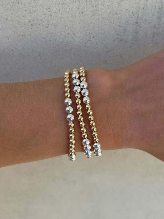  카렌 라자 디자인 팔찌 카렌 라자르 디자인 , 4mm 옐로우 골드 필드/5mm 스털링 실버 - KAREN LAZAR DESIGN