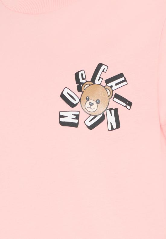 26SS [키즈] 모스키노 티셔츠 HUM05O LAA03 50209 PINK - MOSCHINO