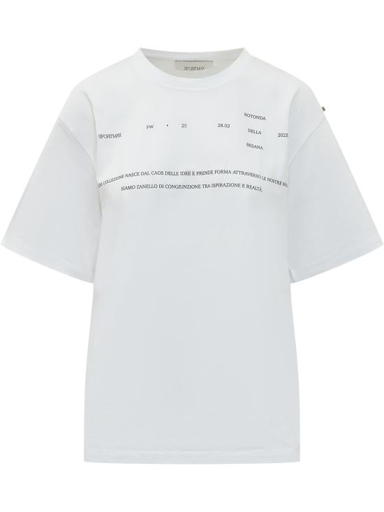 25FW 스포트막스 반팔 티셔츠 2522976013600 001 BIANCO OTTICO