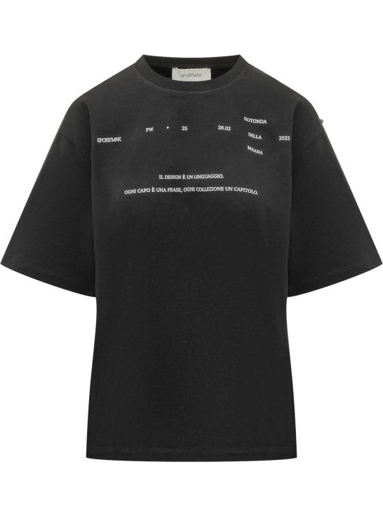 25FW 스포트막스 반팔 티셔츠 2522976013600 002 NERO