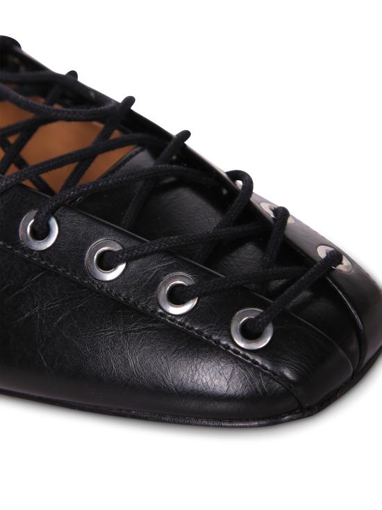 26FW 가니 레이스업 발레리나 S2914 099 Black - GANNI