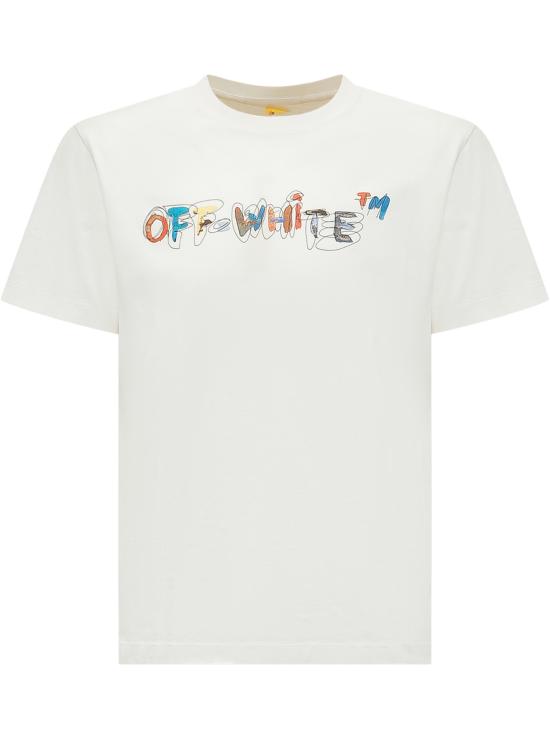 25FW [키즈] 오프화이트 티셔츠 OBAA002F25JER009 0184 WHITE MULTICOLOR
