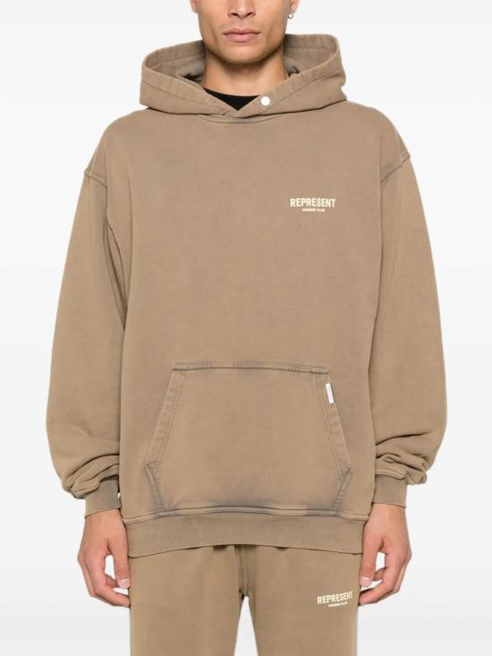26SS 리프레젠트 후드 티셔츠 OCM41113 16 Brown - REPRESENT