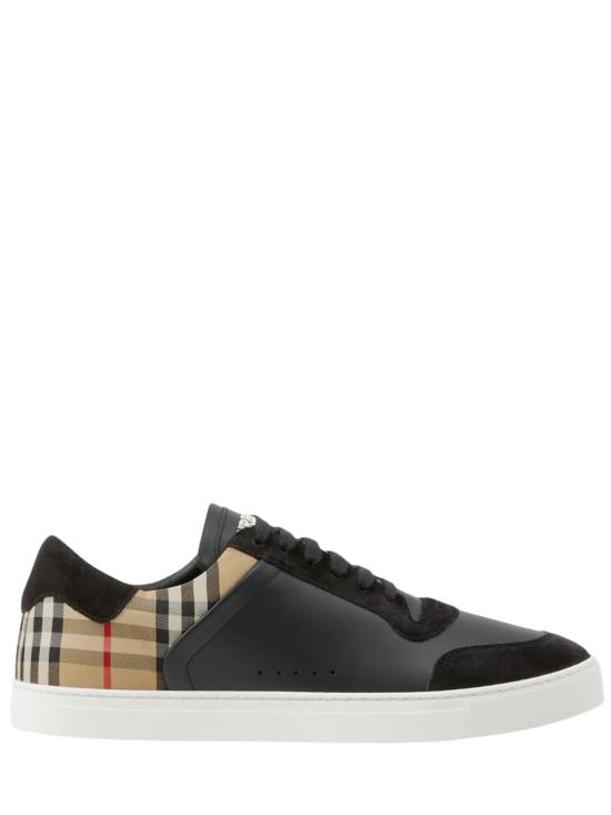 26SS 버버리 레더 스웨이드 체크 스니커즈 8070818 A7626 Black