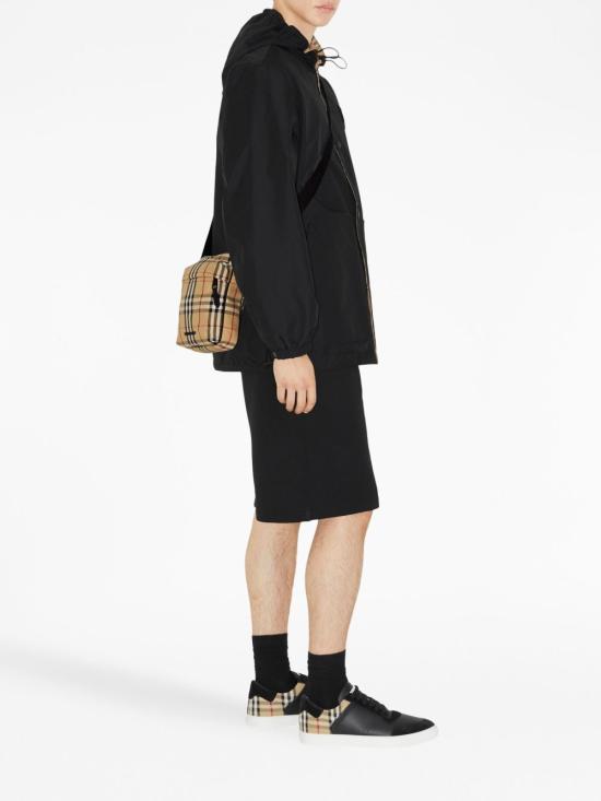 26SS 버버리 레더 스웨이드 체크 스니커즈 8070818 A7626 Black - BURBERRY