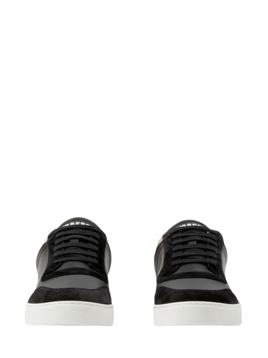 26SS 버버리 레더 스웨이드 체크 스니커즈 8070818 A7626 Black - BURBERRY