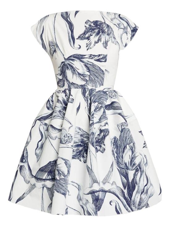 26SS 에르뎀 미디 원피스 PS26D19051069002 BOTANICALENGRAVINGIVORY White