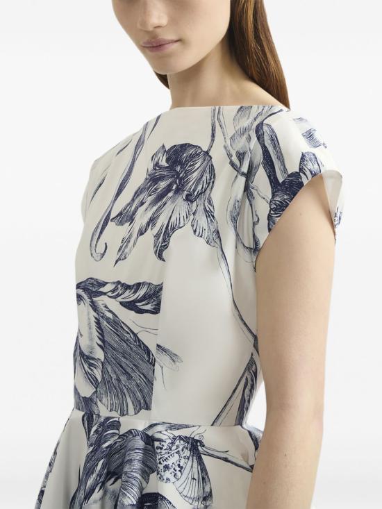26SS 에르뎀 미디 원피스 PS26D19051069002 BOTANICALENGRAVINGIVORY White - ERDEM