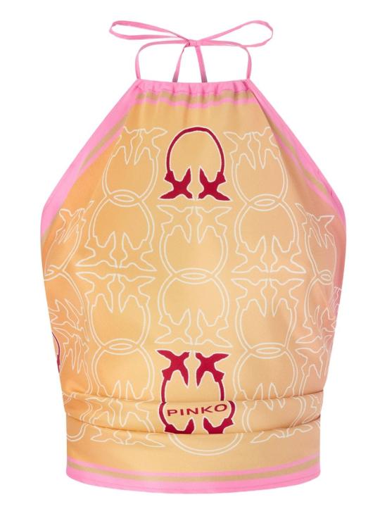 26SS 핑코 긴팔 티셔츠 106732 A39FNA0 Rosa arancione