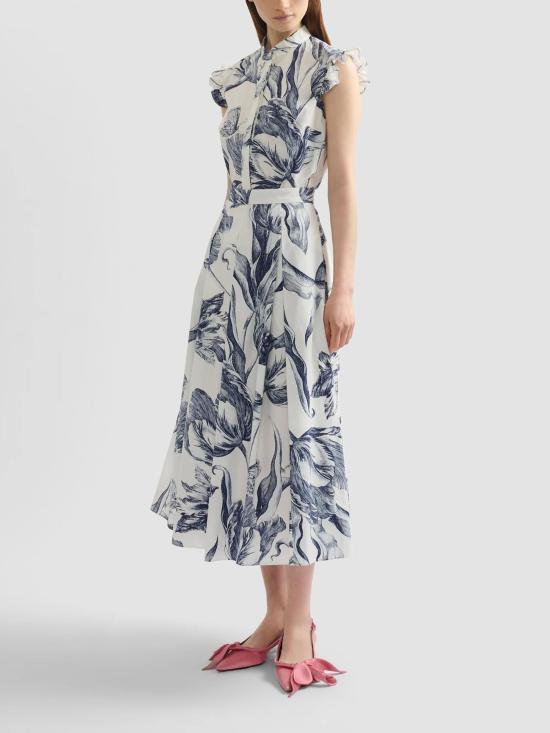 26SS 에르뎀 미디 스커트 PS26S1051069002 BOTANICALENGRAVINGIVORY White - ERDEM