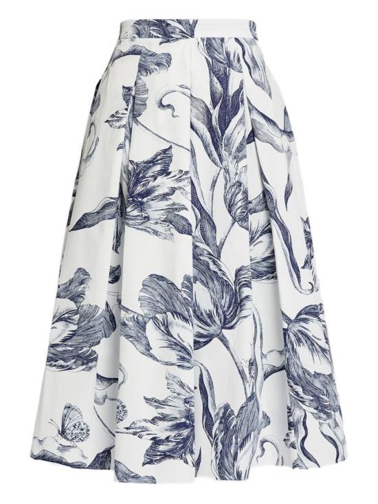 26SS 에르뎀 미디 스커트 PS26S1051069002 BOTANICALENGRAVINGIVORY White - ERDEM