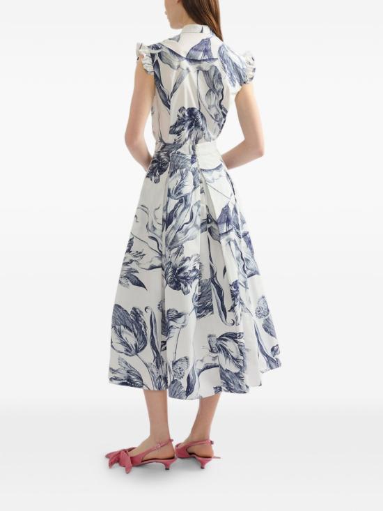 26SS 에르뎀 미디 스커트 PS26S1051069002 BOTANICALENGRAVINGIVORY White - ERDEM