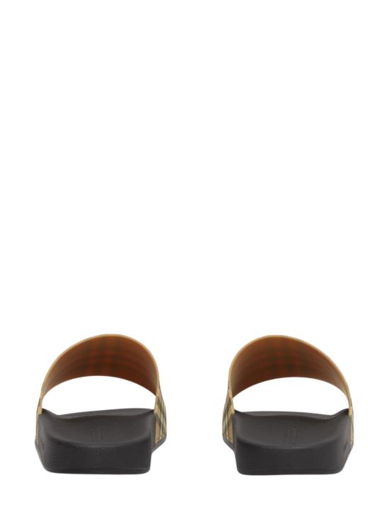 26SS 버버리 체크 러버 슬라이드 8056942 A7028 Beige - BURBERRY