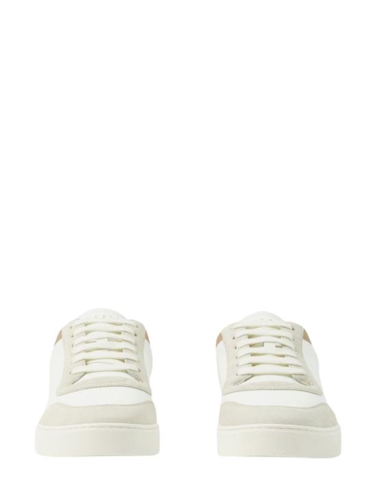 26SS 버버리 레더 스웨이드 체크 스니커즈 8069089 A9022 White - BURBERRY