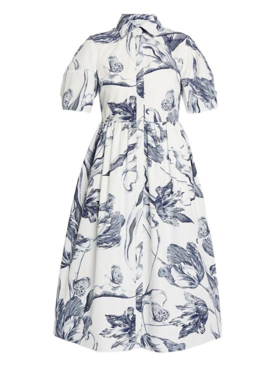 26SS 에르뎀 미디 원피스 PS26D19851069002 BOTANICALENGRAVINGIVORY White - ERDEM