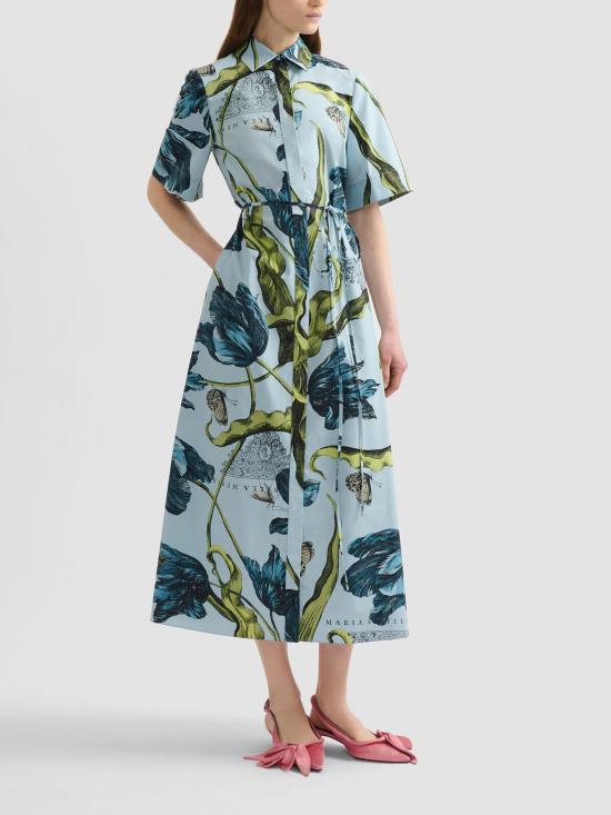 26SS 에르뎀 미디 원피스 PS26D6151074015 ETCHEDTULIPPOWDERBLUE Clear Blue - ERDEM