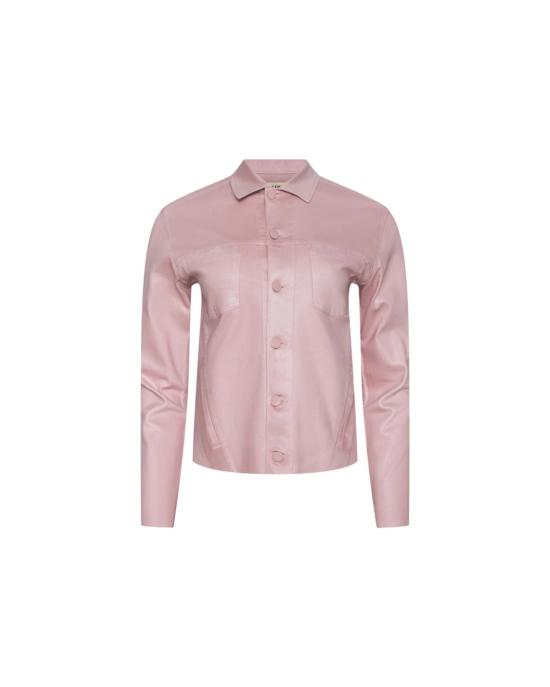  라장스 데님 자켓 자넬 슬림 로우 재킷 페일 로즈 코팅